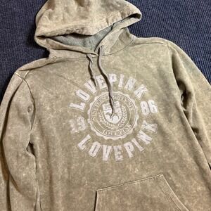 Victoria's Secret PINK Boyfriend Hooded Pullover Heritage Army Green Medium